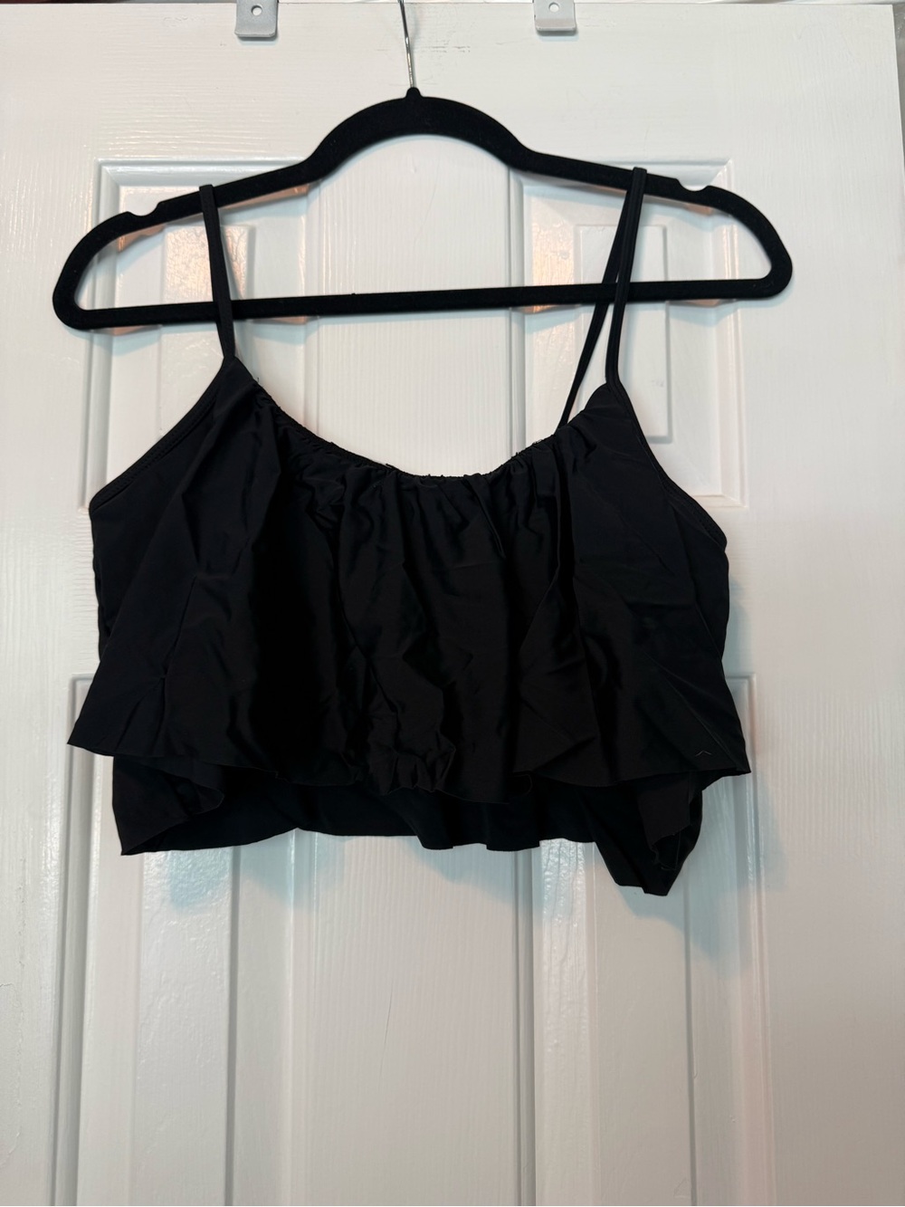🖤🤎 CUPSHE Bikini Top Bundle (2) | Black & Nude Ruffle Flounce Swim | Large - Picture 2 of 9